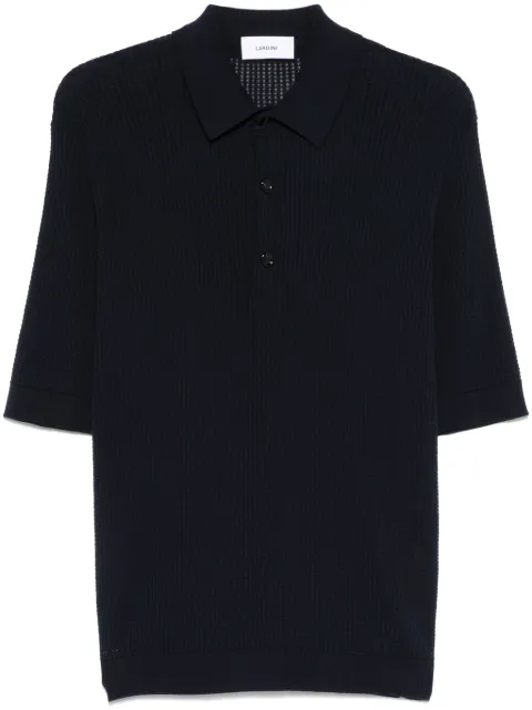 Lardini waffle-knit polo shirt Blue ESLPMC94ES64043