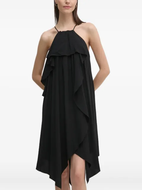 Sisley ruffled mini dress Black 4LNTLV06M