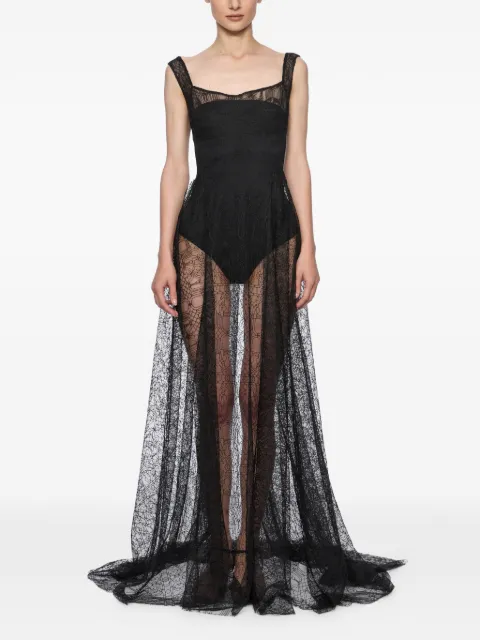 Atu Body Couture embroidered lace maxi gown Black AT25066