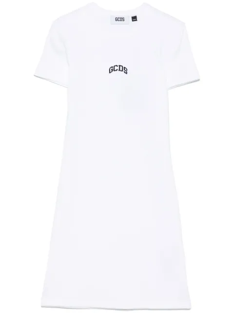 GCDS logo-embroidered mini dress White A2OW1005JA2