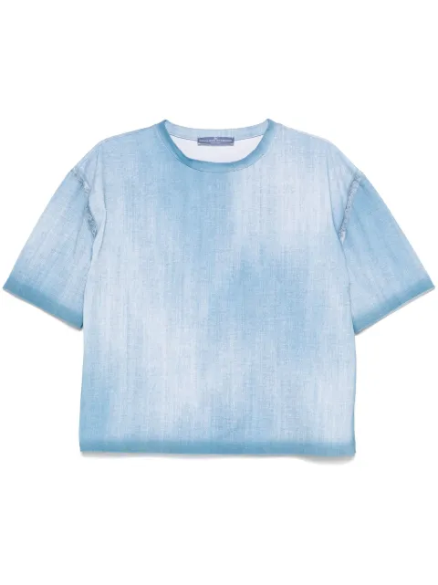 Ermanno Scervino denim-print T-shirt Blue D462L366LJO
