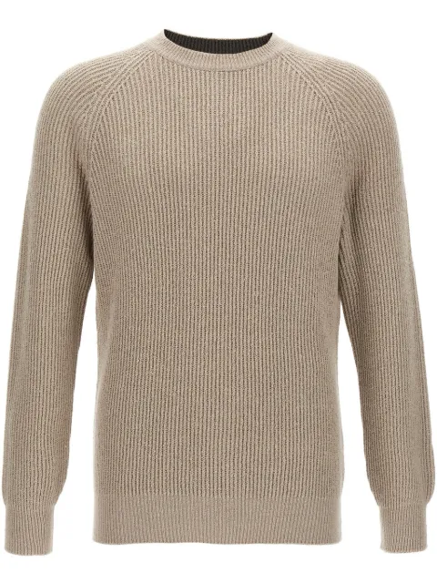 Brunello Cucinelli ribbed-knit cotton sweater Neutrals MNI708600C2438