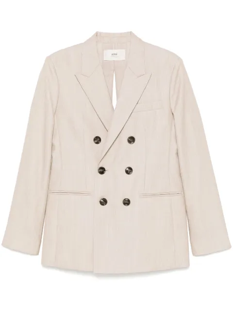 AMI Paris double-breasted blazer Neutrals FBV211WV0065725