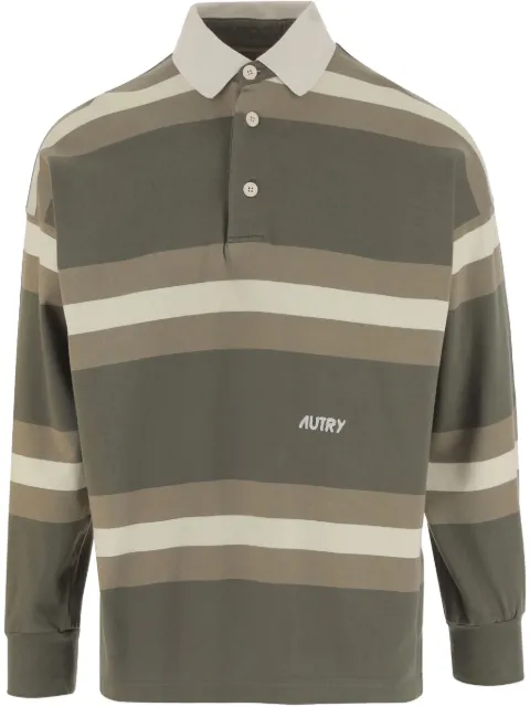 Autry striped cotton polo shirt Green POPX