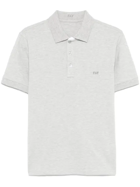 Fay logo-embroidered polo shirt Grey NPMB250135S