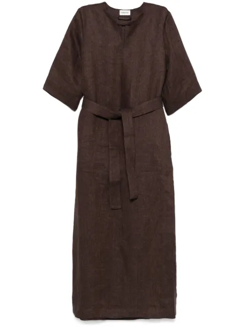 P.A.R.O.S.H. linen maxi dress Brown D726006BETULLA