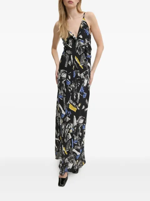 MOSCHINO JEANS graphic-print maxi dress Black J04643243
