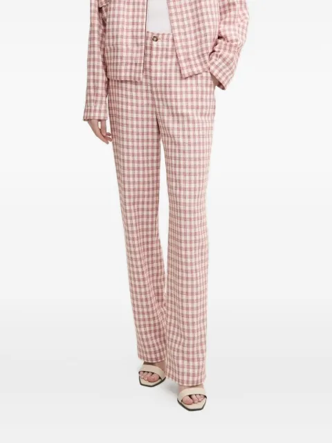 MOSCHINO JEANS gingham check pants Red J03073226