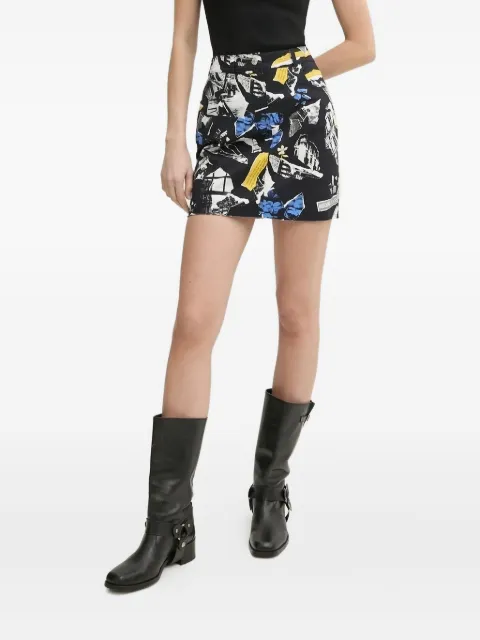 MOSCHINO JEANS printed mini skirt Black J01163241