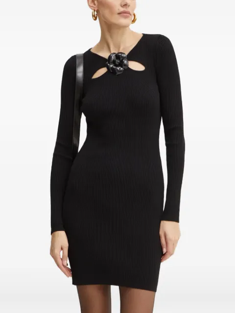 SIMONA CORSELLINI flowe-appliqué cutout mini dress Black ABP01