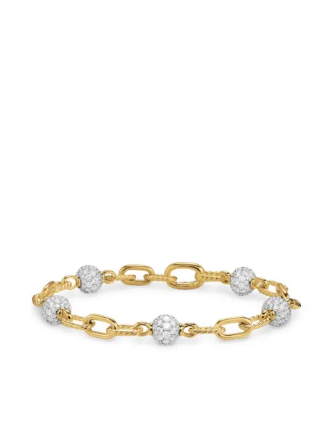 David Yurman 18kt yellow gold DY Madison beaded diamond bracelet (6mm) Gold B18559D88ADI