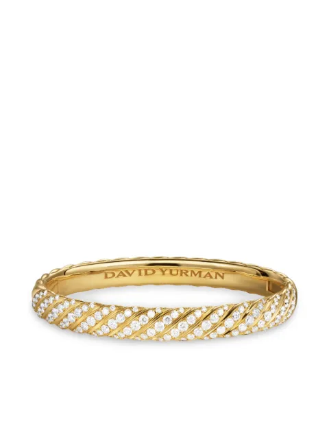 David Yurman 18kt yellow gold Sculpted Cable diamond bangle (8mm) Gold B18593D88ADI