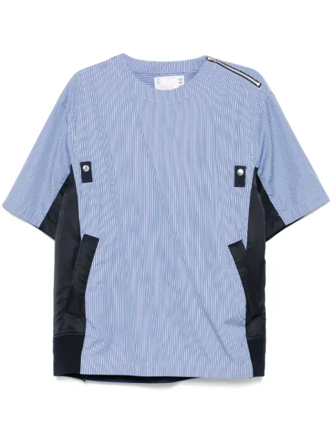 sacai halo-stripe shirt Blue 2503688M
