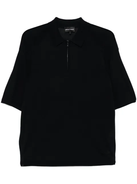 Emporio Armani fine-knit polo shirt Blue EM000680AF13907