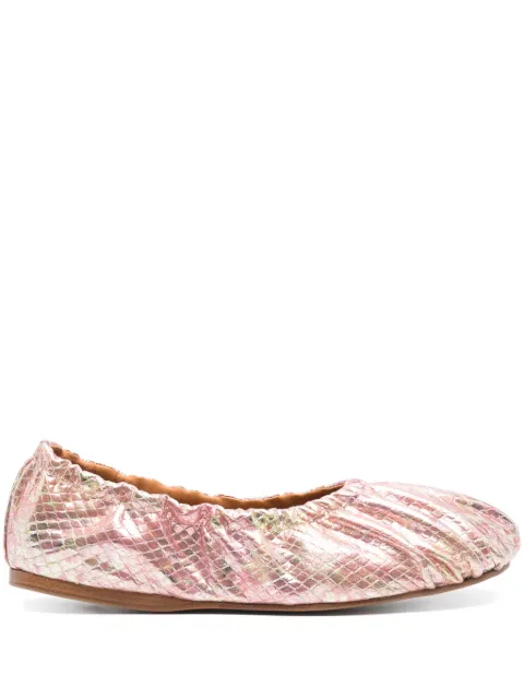 Forte Forte laminated snake-print ballet flats Pink 13710