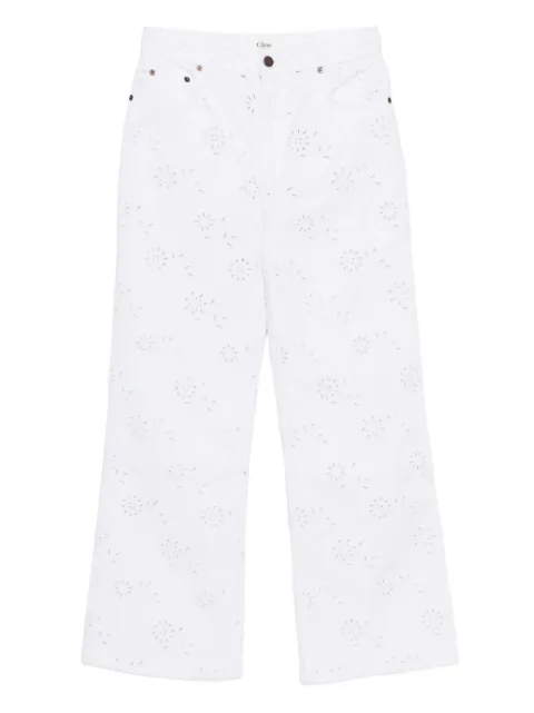 Chloé cut-out cropped jeans White CH25ADP06260