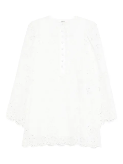 Chloé cotton voile mini dress White CH25ARO44699