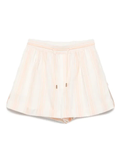 Chloé turn-up drawstring striped shorts Pink CH25ASH02082