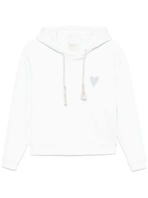Forte Forte logo-patch hoodie Blue 9914