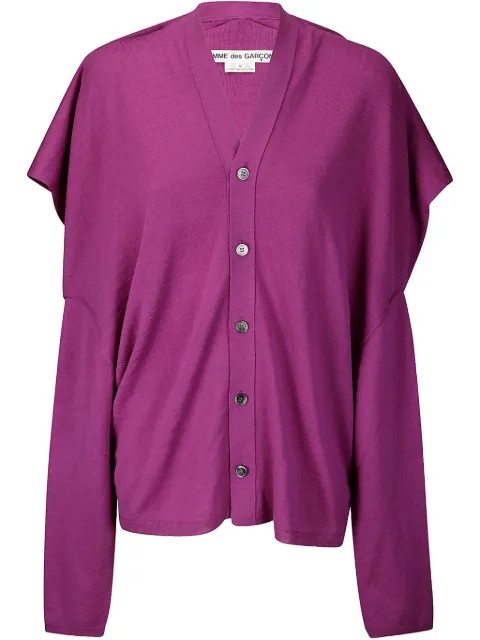 Comme Des Garçons draped-trim cardigan Purple GON010S253