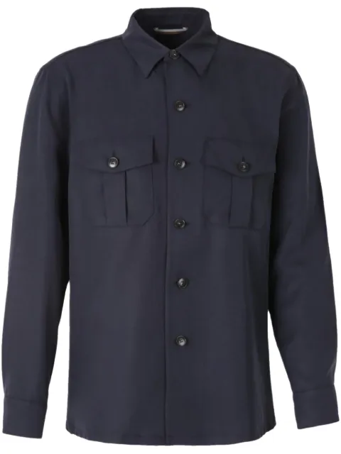 Canali button-up overshirt Blue 31016AE05574
