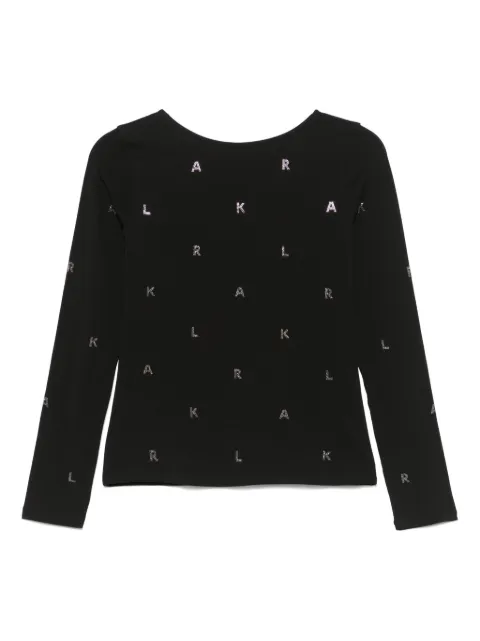 Karl Lagerfeld rhinestone-logo T-shirt Black A1W17075