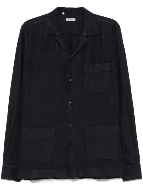 Boglioli linen overshirt Blue 60200QSB57520784