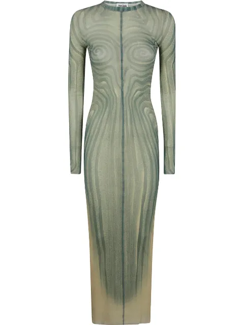 Jean Paul Gaultier spiral-print maxi dress Blue 2534FRO390T587
