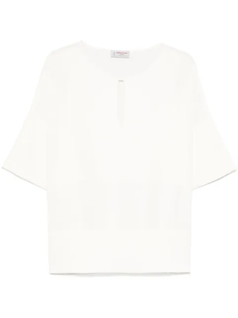 Alberto Biani keyhole-neck blouse White MM895AC0028
