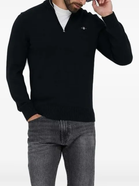 Gant half-zip embroidered sweater Black 8030170