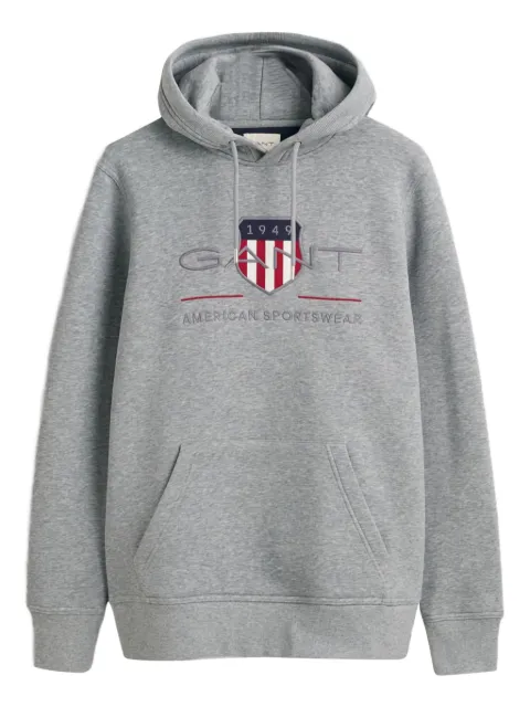 Gant logo-embroidered hoodie Grey 2047082