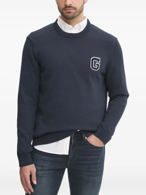 Gant logo-appliqué crew-neck sweater Blue 8030221