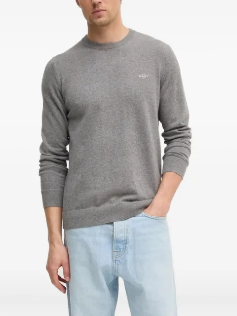 Gant logo-embroidered crew-neck sweater Grey 8030561
