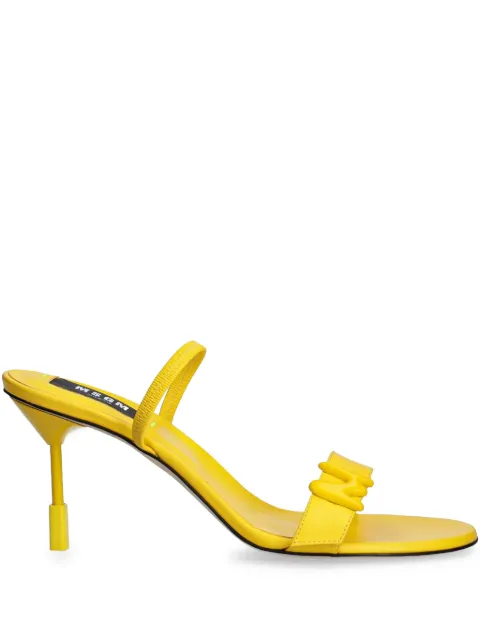 MSGM 85mm logo-plaque sandals Yellow 3841MDS83797406