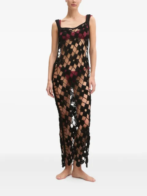 PARAMIDONNA Michelle crochet maxi beach dress Black CR25MB