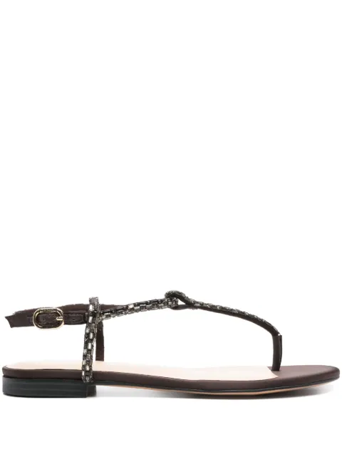 TWINSET beaded sandals Brown 251TGT110