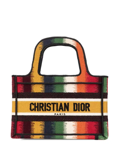 Christian Dior Pre-Owned 2020 Mini D Stripes Book Tote handbag Yellow 762T9QDQ20JX0Y27