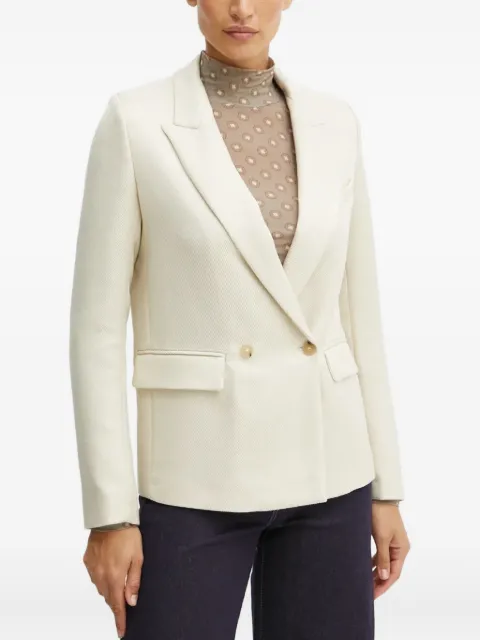 Forte Forte double-breasted twill blazer Neutrals 13217MYJACKET