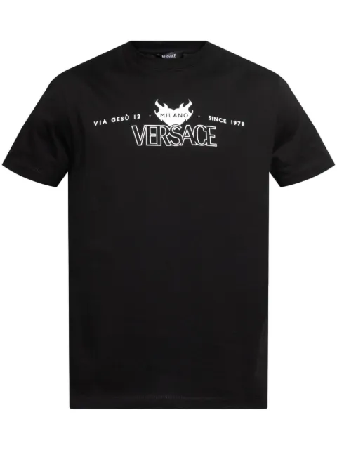 Versace printed cotton-jersey T-shirt Black 10139441A14377