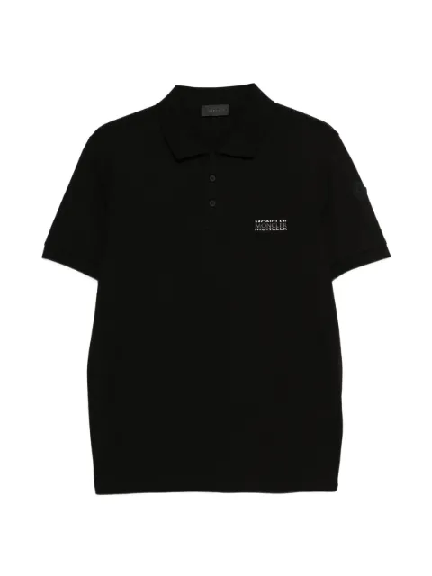 Moncler logo-embroidered polo shirt Black L10918A0000989A16