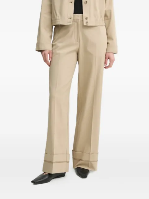 SAMSOE SAMSOE cuffed wide-leg trousers Neutrals F25100010