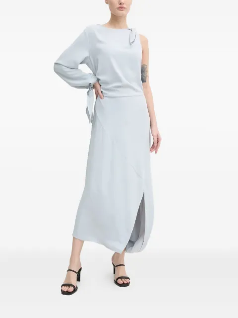 SAMSOE SAMSOE one-shoulder tie-cuff dress Blue F24400148
