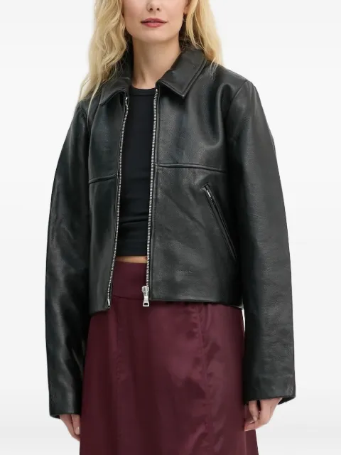Won Hundred zip-front leather jacket Black 335016020