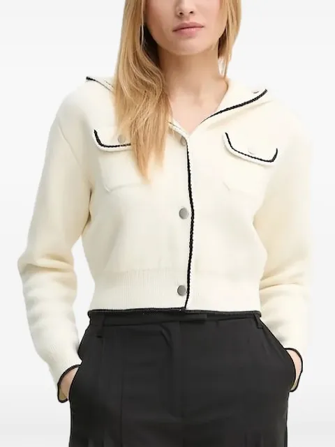 Theory piped-trim cardigan Neutrals O1111759