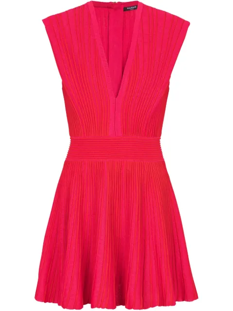 Balmain raised-seam mini dress Pink EF0R5119KI38