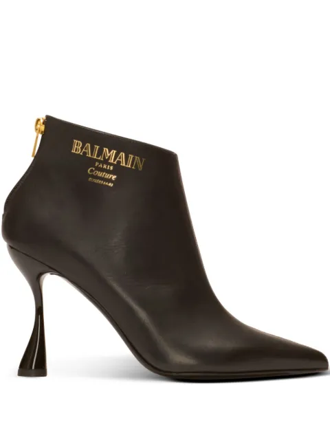 Balmain 95mm Eden leather ankle boots Black EN1TE108LTBC