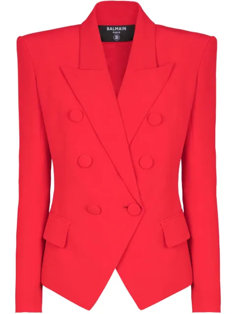 Balmain double-breasted blazer Red EF0SI505VB00