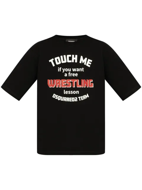 DSQUARED2 slogan-print cotton t-shirt Black S71GD1539D20020