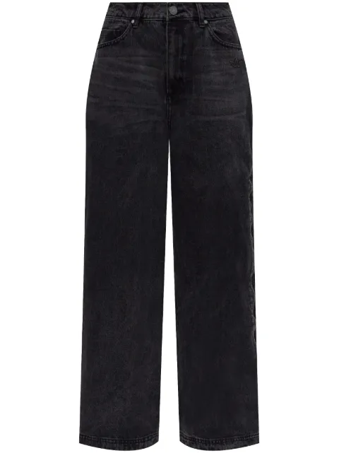 adidas zip-detail wide-leg jeans Black JX9211