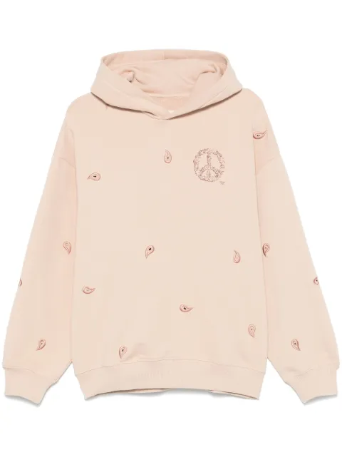 Emporio Armani peace sign-embroidered hoodie Neutrals EM001338AF12897